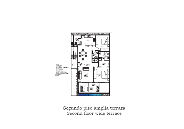 Double-height loft for sale in Chahue Beach, Huatulco.
