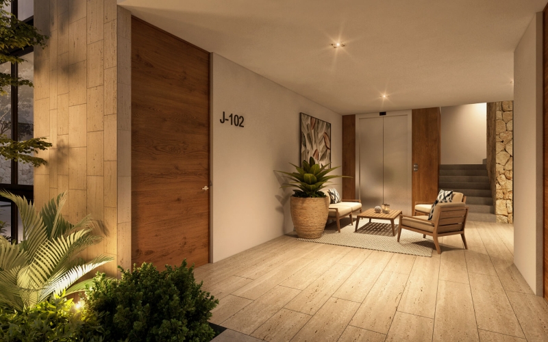 Apartment with two terraces, garden, concierge and driver, clubhouse, and exclusive amenities, pre-construction for sale in M&eacute;rida.