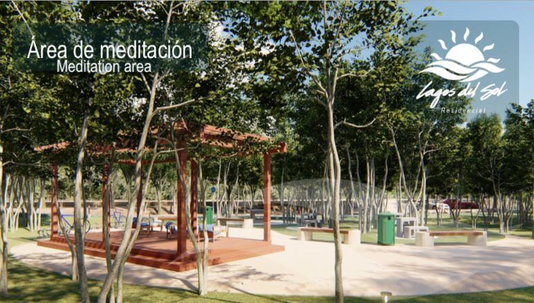 Land in front of a park, 1,252 m2, in gated community with lakes, clubhouse, cycle track, sports fields, pools, gym, spa, and more