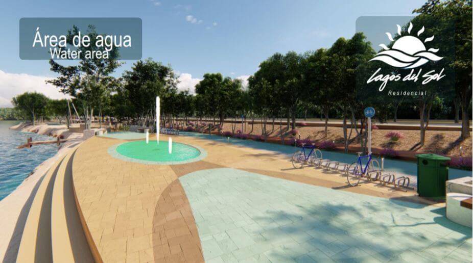 Land in luxury area 360 m2, exclusive community with lakes, clubhouse, cycle track, sports fields, pools, gym, spa, and more, Lagos del Sol