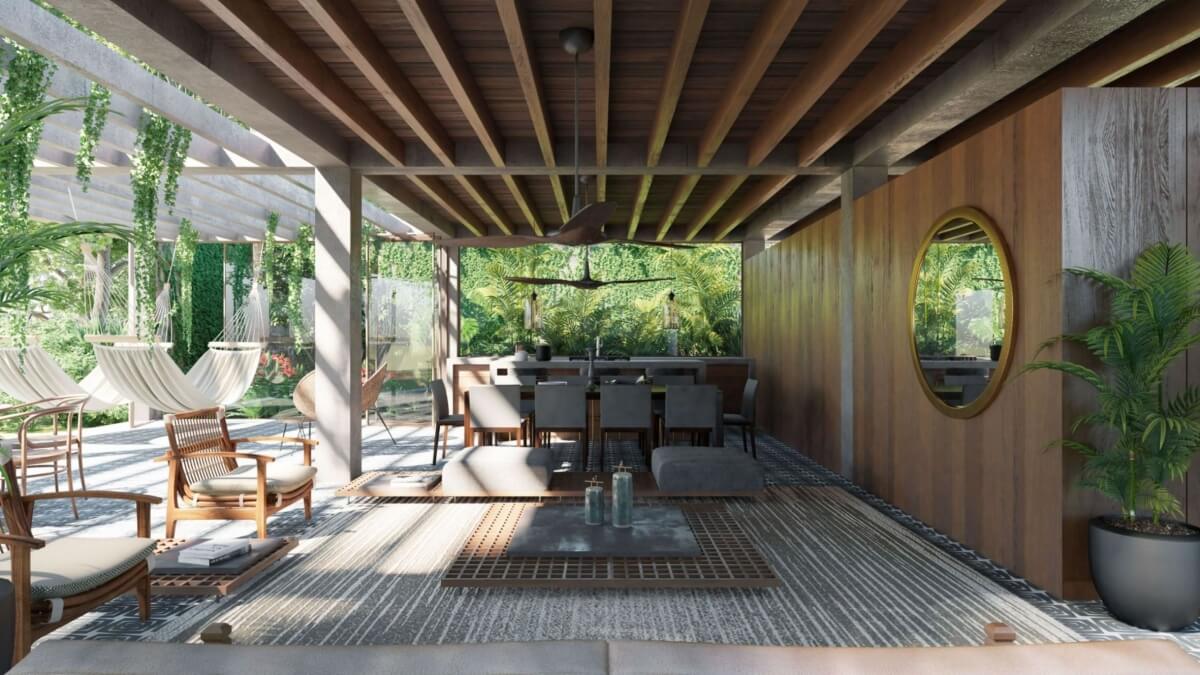 Penthouse with private pool, gym, yoga, spa, ecological technology, in Aldea Zama, Tulum, for sale.