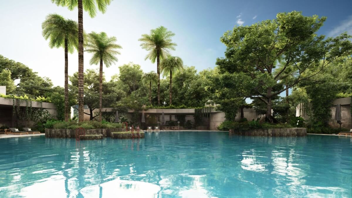 Penthouse with private pool, gym, yoga, spa, ecological technology, in Aldea Zama, Tulum, for sale.