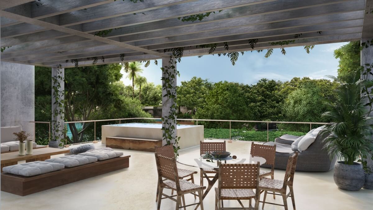 Departamento en venta con alberca privada, sistema Lock off, Zona Centro, Tulum