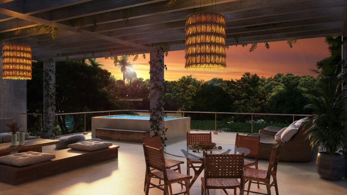 Condominium near the sea, lock off system, sky pool, coworking, pre-construction, for sale Tankah, Tulum.