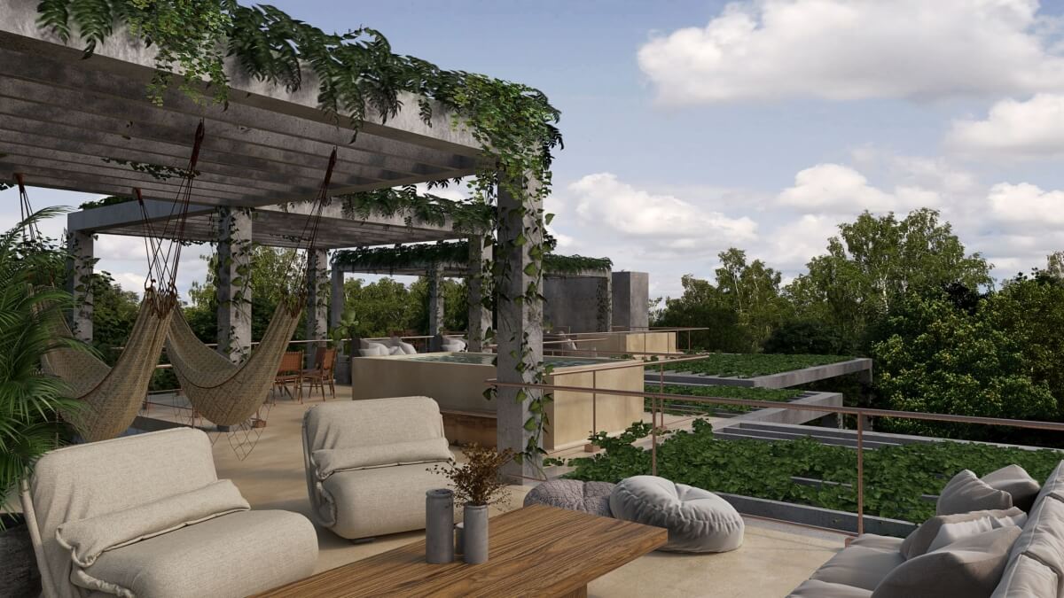 Condominium near the sea, lock off system, sky pool, coworking, pre-construction, for sale Tankah, Tulum.