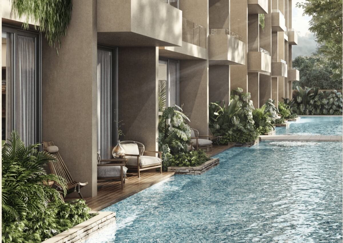 Apartment with private pool, common oceanview rooftop, for sale, Region 8, Tulum.