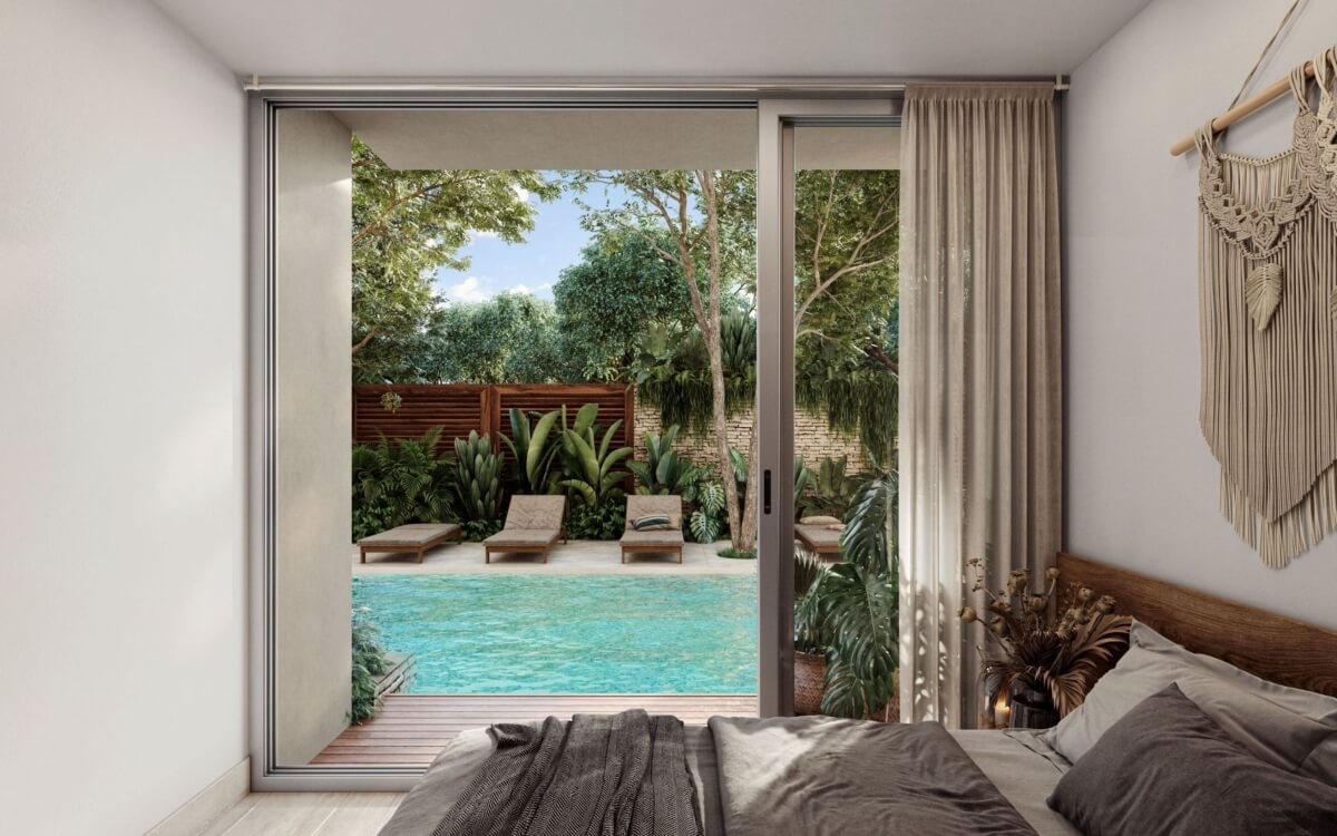 Apartment with private pool, common oceanview rooftop, for sale, Region 8, Tulum.