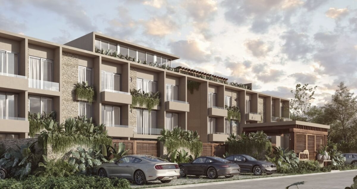 Apartment with private pool, common oceanview rooftop, for sale, Region 8, Tulum.