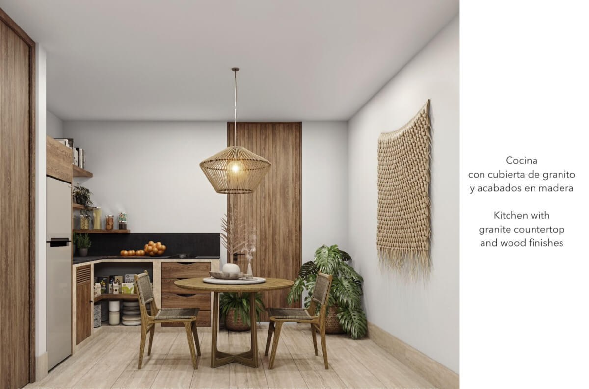 Apartment with private pool, common oceanview rooftop, for sale, Region 8, Tulum.