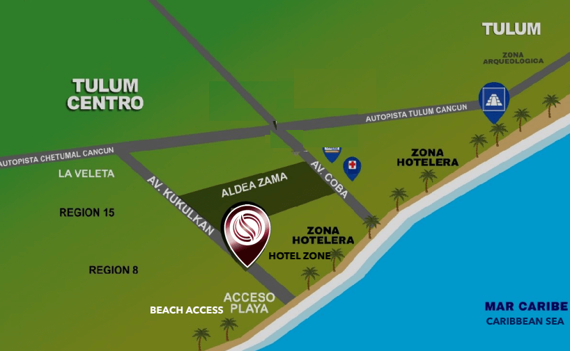 Furnished studio with REDUCED PRICE, spa, rooftop with infinity pool, Art walk, open-air cinema, on Cob&aacute; avenue, Tulum