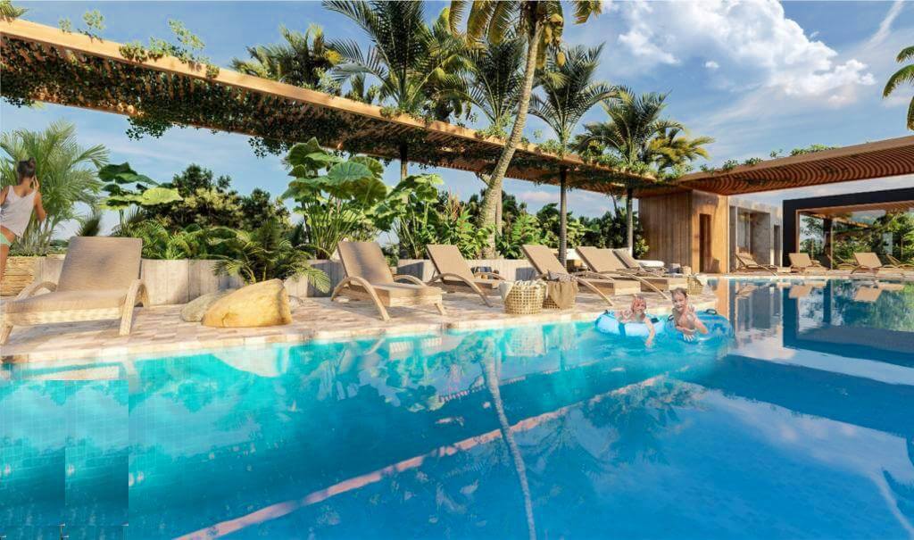 Condo with marble floors, rest net over the pool and wet lounge chairs, storage, private terrace,  5 minutes from the beach, for sale in Ald