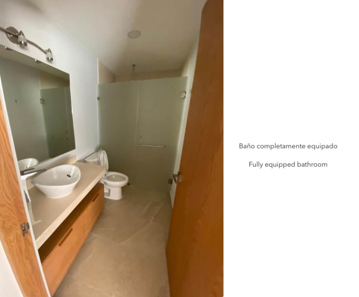 Ground floor condo with small garden, terrace with pool, jacuzzi, gym, coworking, concierge, pre-construction, for sale, Playa del Carmen.