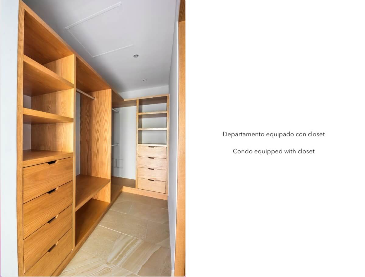 Ground floor condo with small garden, terrace with pool, jacuzzi, gym, coworking, concierge, pre-construction, for sale, Playa del Carmen.