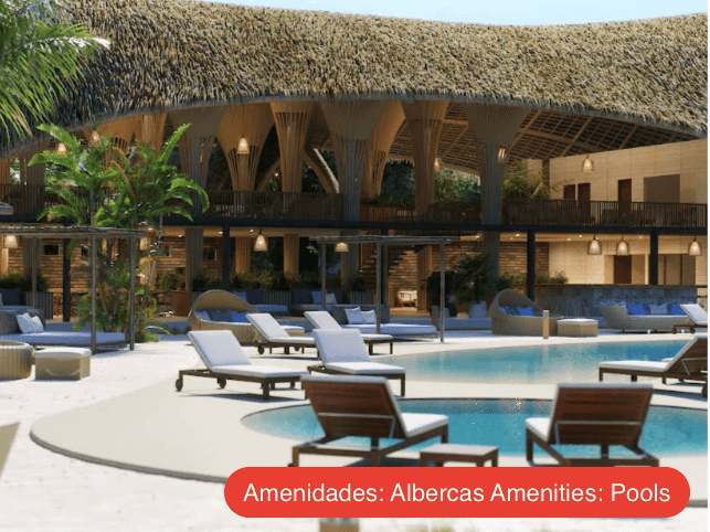 343 sqm residential land with pool in a gated community, Tulum.
