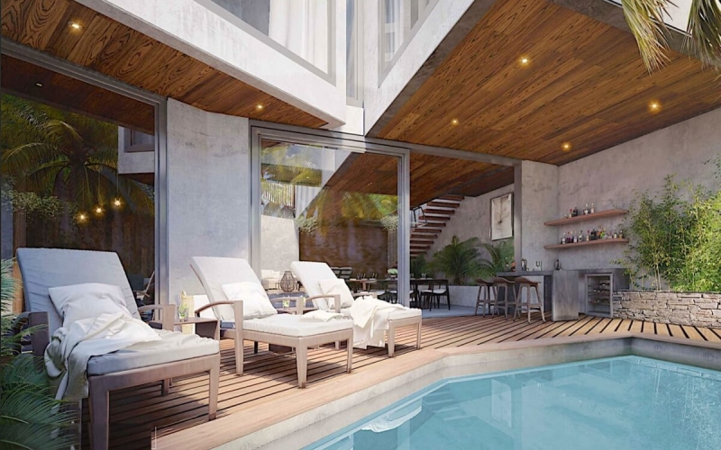 Casa con alberca privada, bar lounge, area de asadores, area zen, en residencial con club de playa,, campo de golf, spa, canchas deportivas,