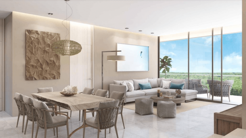 Luxury condominium 387 m2 with garden, cenote, pool, 400 meters from the beach, on the golf course, pre-construction-sale Playacar