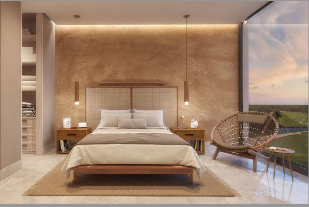 Beachfront apartment, terrace with private jacuzzi overlooking the ocean, spa, beach club, gym, tennis court, in Playa del Carmen for sale.