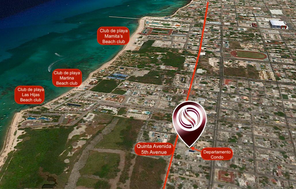 Studio with pool and wet bar for sale, 5th Avenue, Playa del Carmen