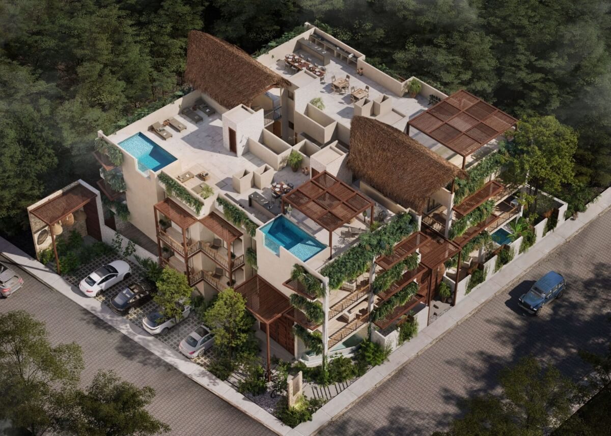 Apartment with private pool, beach access, beach club, for sale, Tankah, Tulum.