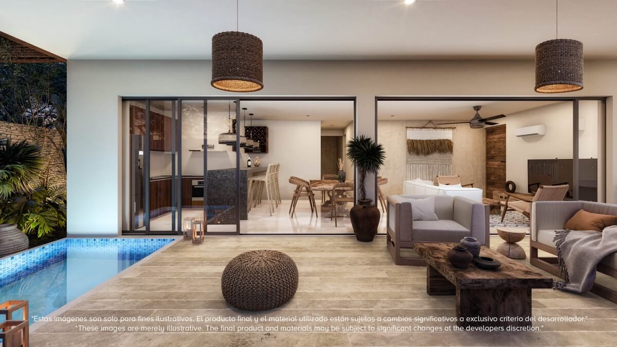 Apartment with private pool, beach access, beach club, for sale, Tankah, Tulum.