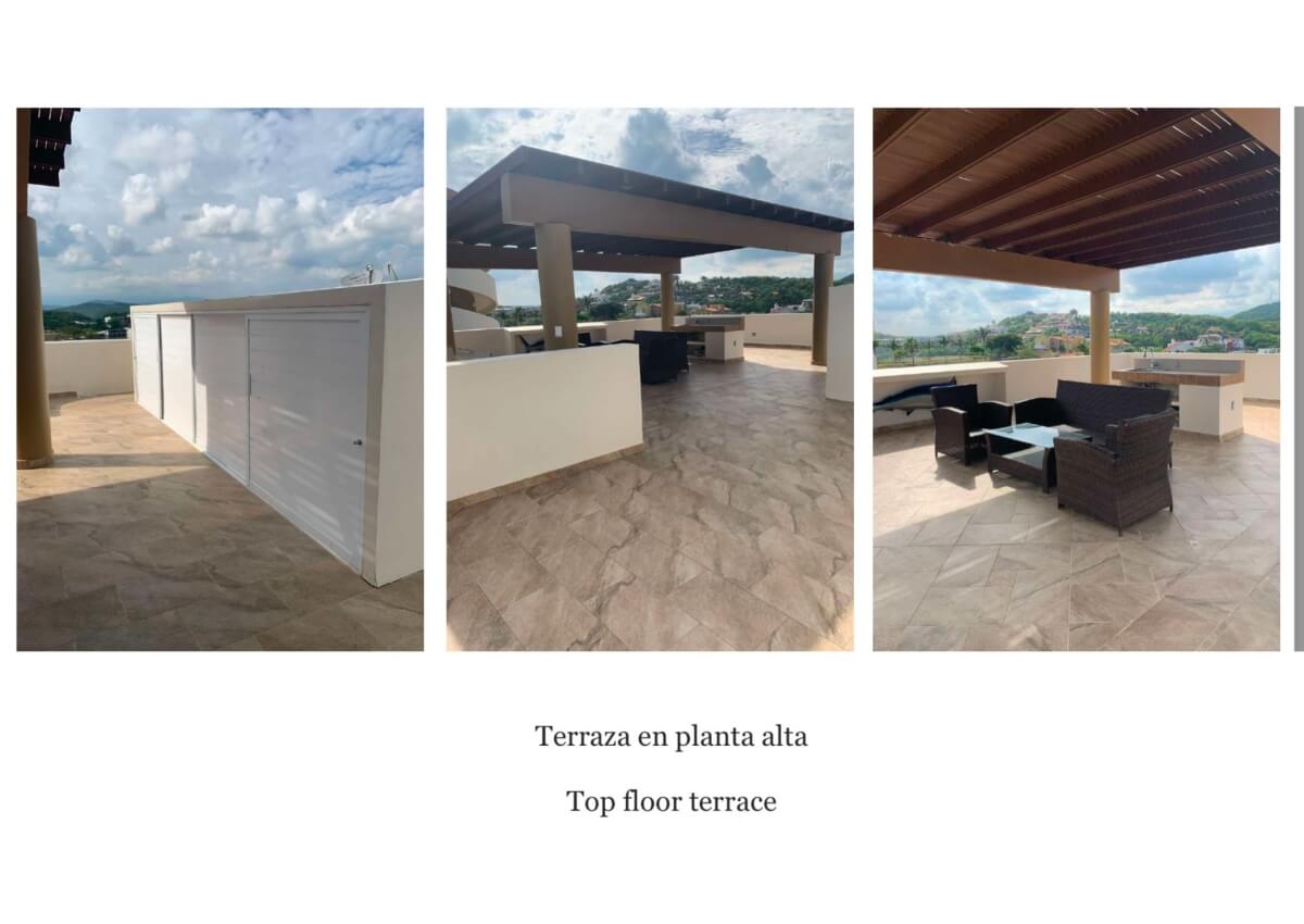 Ocean view penthouse, panoramic terrace, pool and Jacuzzi with sea view, furnished, 250 meters from the beach. for sale Huatulco.