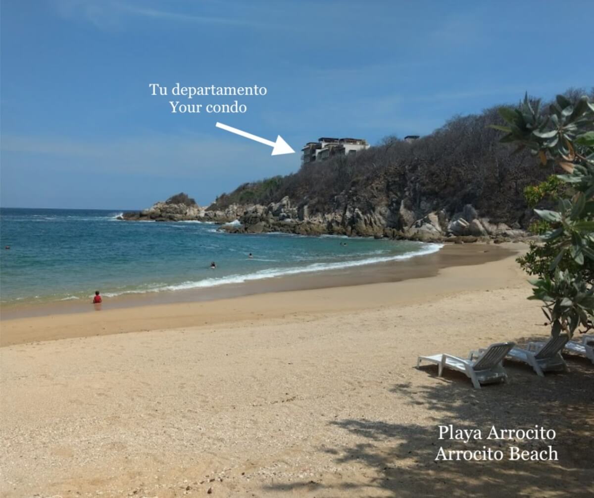 Ocean view penthouse, panoramic terrace, pool and Jacuzzi with sea view, furnished, 250 meters from the beach. for sale Huatulco.