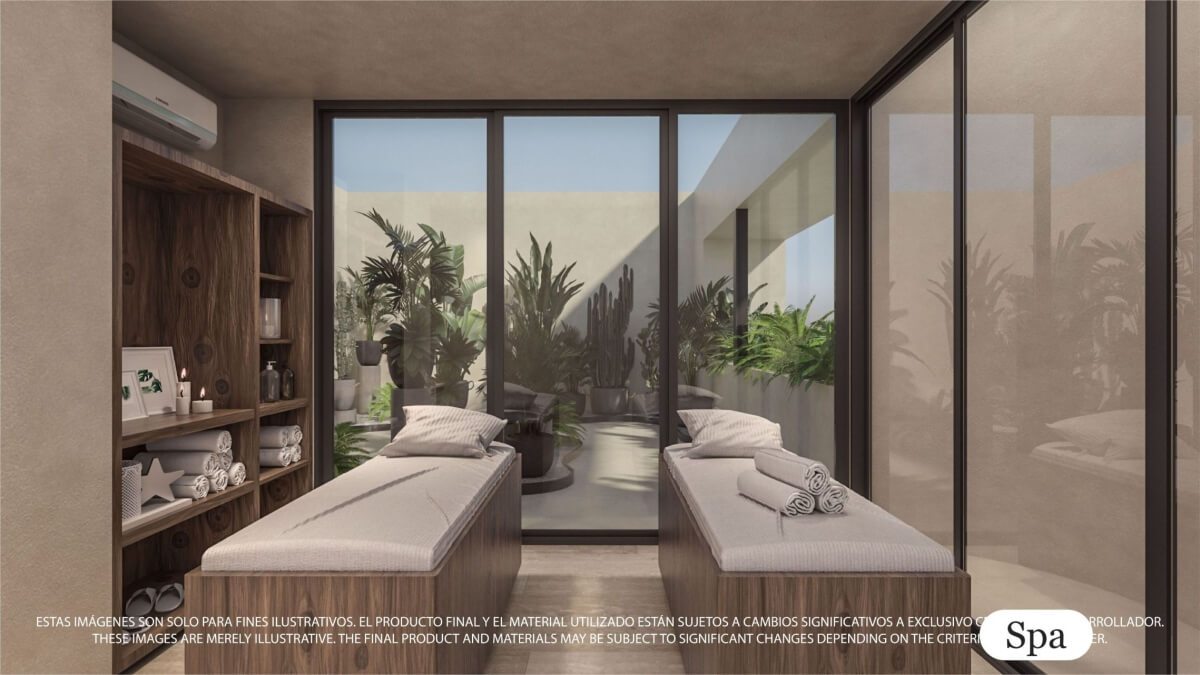 Studio 900 meters from the beach, furnished, infinity pool, cinema, spa, gym, restaurant, and more, in pre-construction, for sale on Kukulka