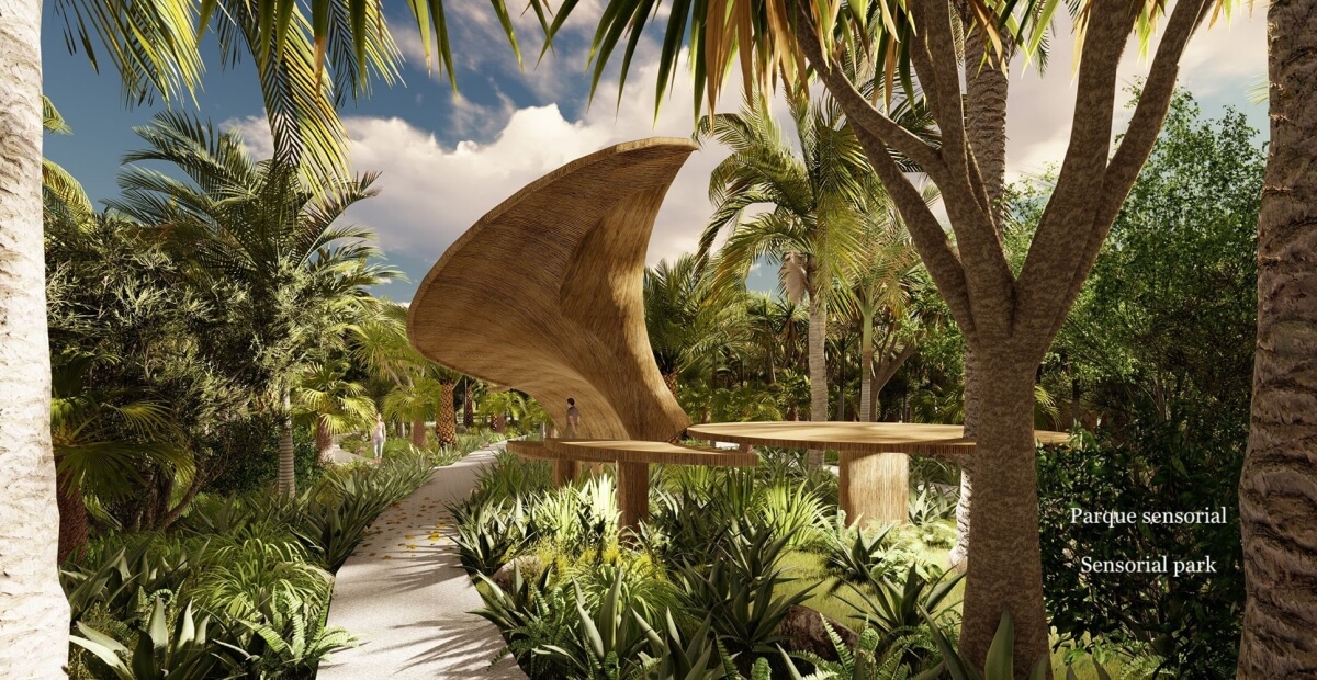 Studio 900 meters from the beach, furnished, infinity pool, cinema, spa, gym, restaurant, and more, in pre-construction, for sale on Kukulka