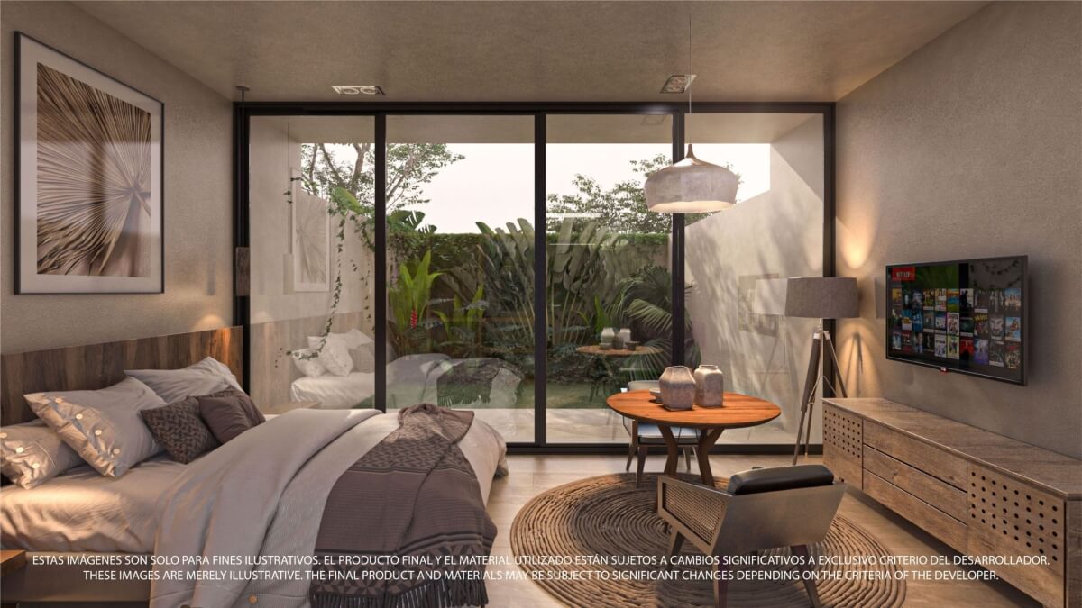 Estudio con alberca privada, ethnic mall, instagram butler, y mas amenidades en Aldea Zama venta.