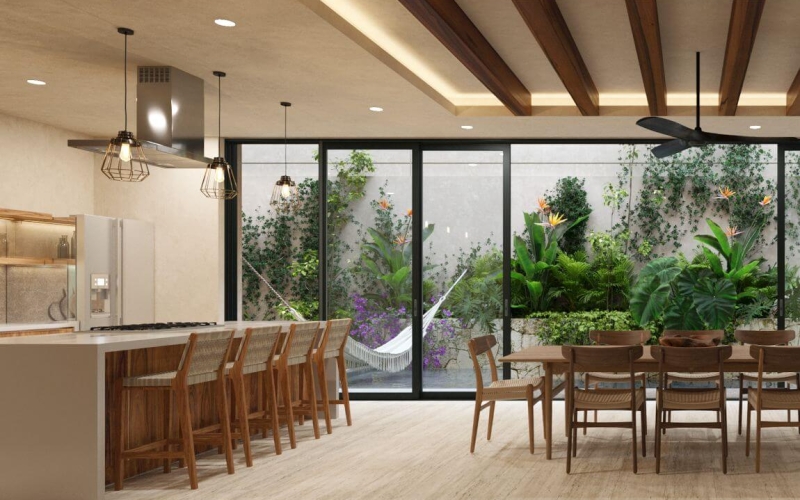 Luxury residence with private pool, hot tub spa, smart key card, amenities: gym, juice and coffee bar, common pool, in Aldea Zama, Tulum