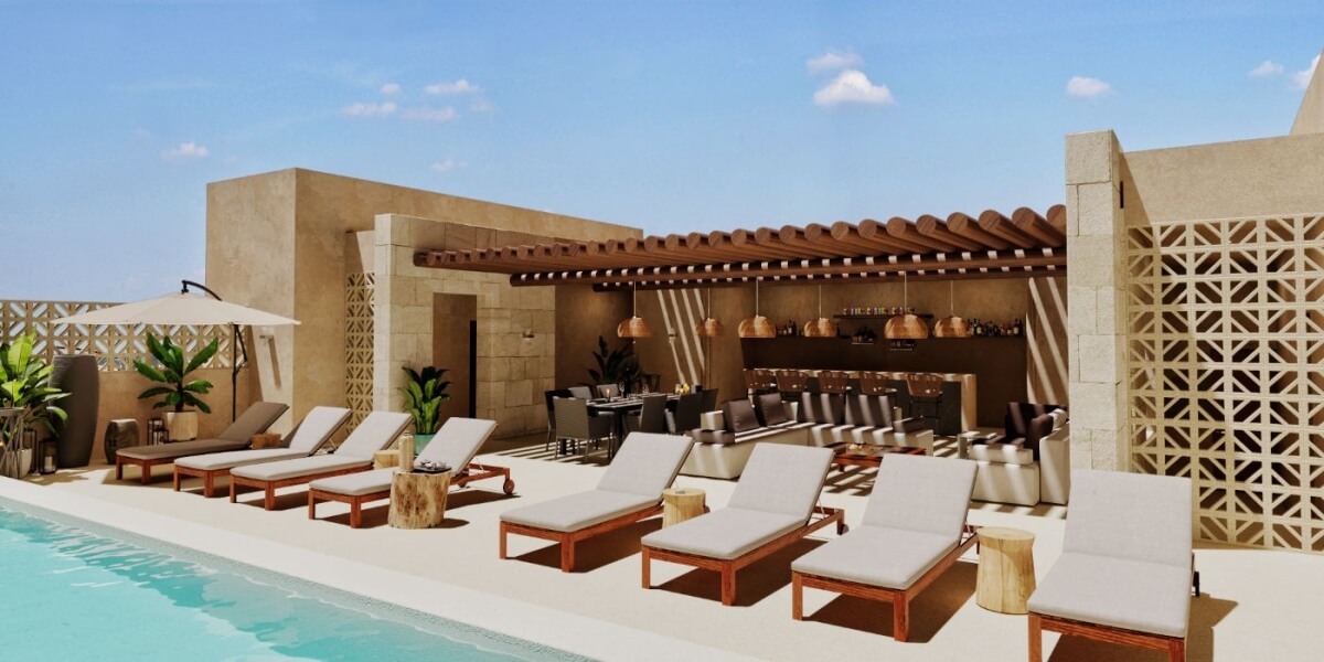 Beachfront condominium, private Jacuzzi, furnished, pool, for sale in Puerto Morelos.