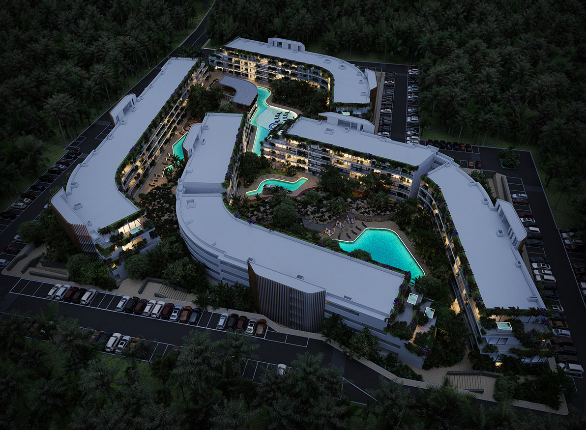 Apartment with lock off, terrace, cellar and laundry room, overlooking the forest, spa, sports courts, pool, jacuzzi, childrens club, in Cu