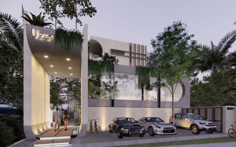 Condo with private pool, wraparound terrace, saline pool, coworking, Bio-Architecture, zen garden, solar panels, pre-construction, sale Regi