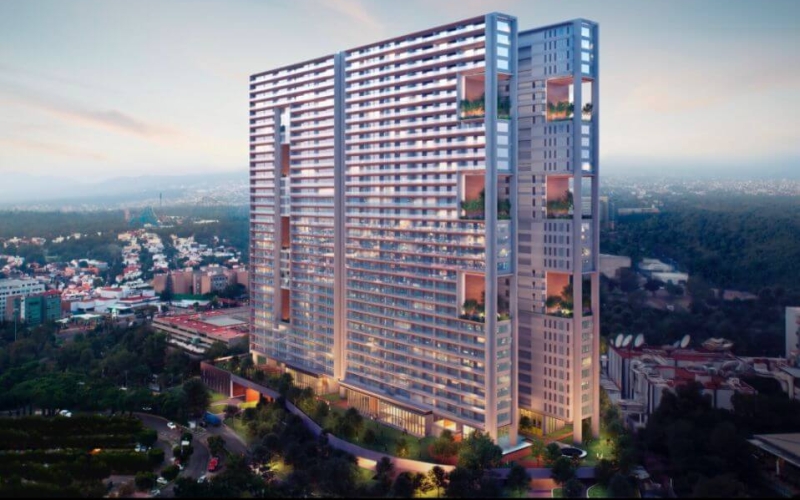 Luxury condominium with 13,000 m2 of green areas and 30 amenities, designed by renown architect firm, Fuentes del Pedregal, for sale Mexico