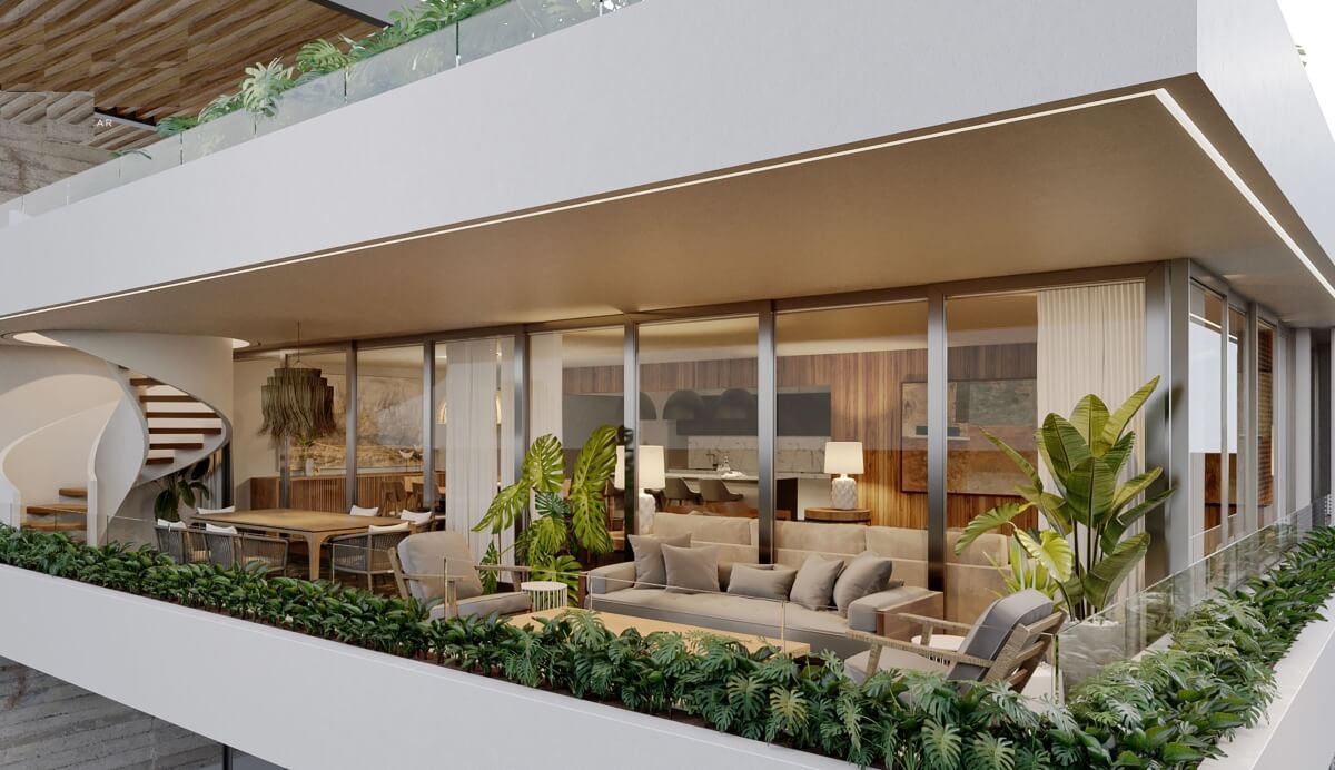 Apartment with lock-off and plunge pool for sale, Downtown, Playa del Carmen.