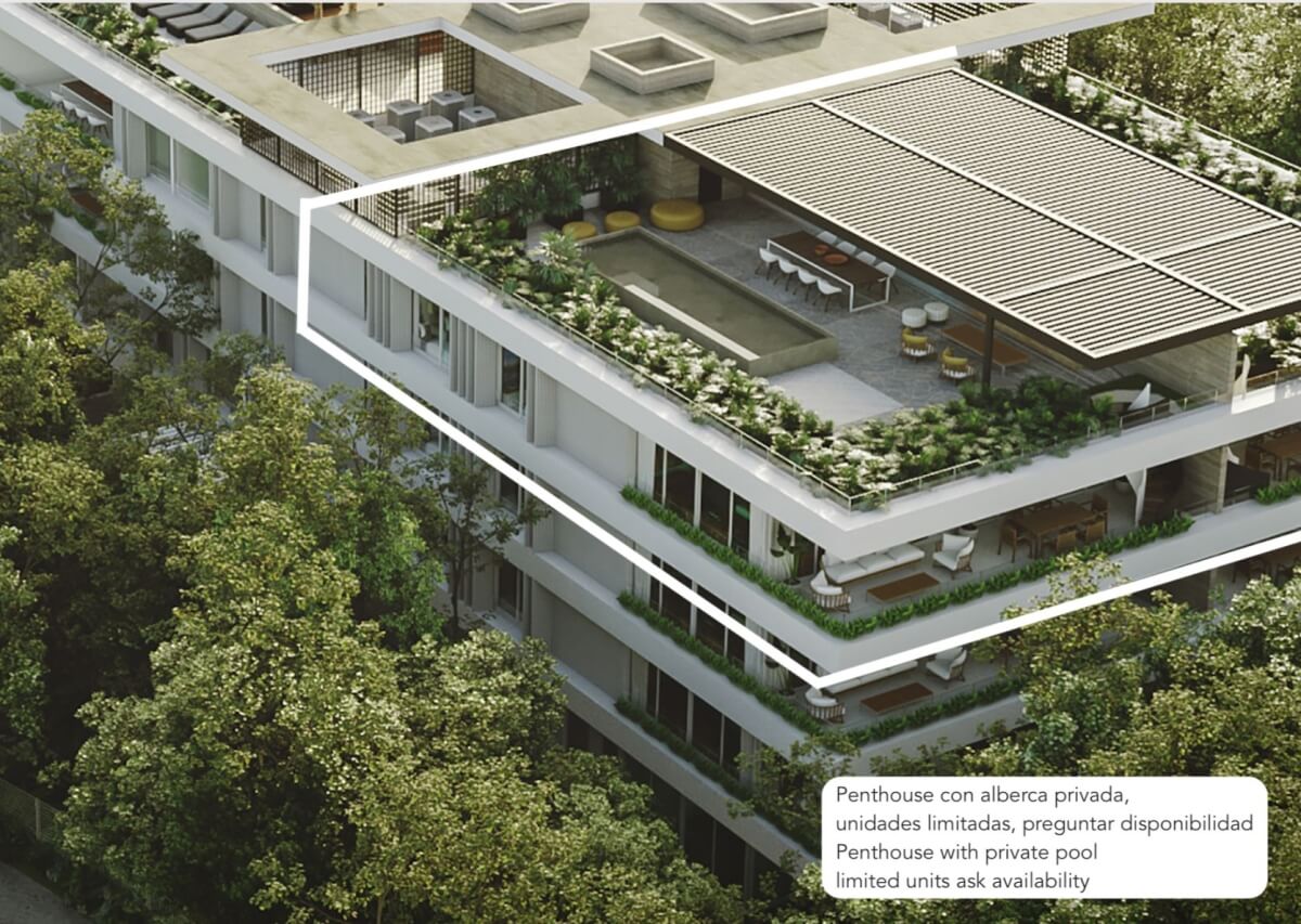 Departamento de 324 m2, con jardin, cenote, alberca, a 400 metros de la playa, en campo de golf, pre-construccion-venta Playacar