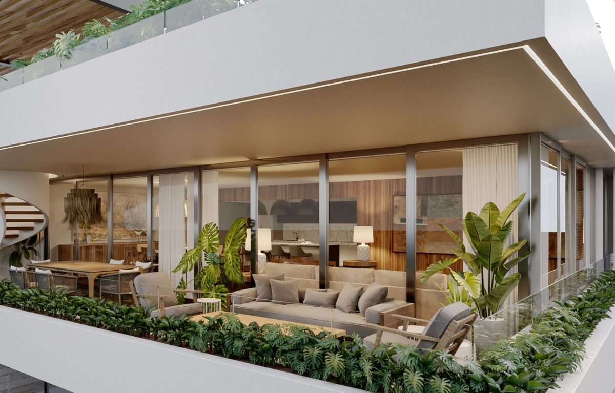 Departamento con alberca vista al mar, 350 metros de la playa, galer&iacute;a de arte, dise&ntilde;o &uacute;nico, roof garden con jacuzzi, venta Playa del Carme