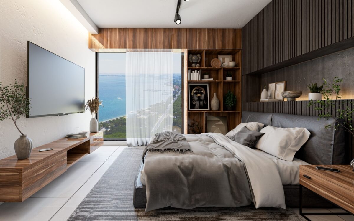 Penthouse with 21 m2 terrace, infinity pool, pet spa, cowork, gym, pre-construction, on Nader Avenue, Cancun, for sale.