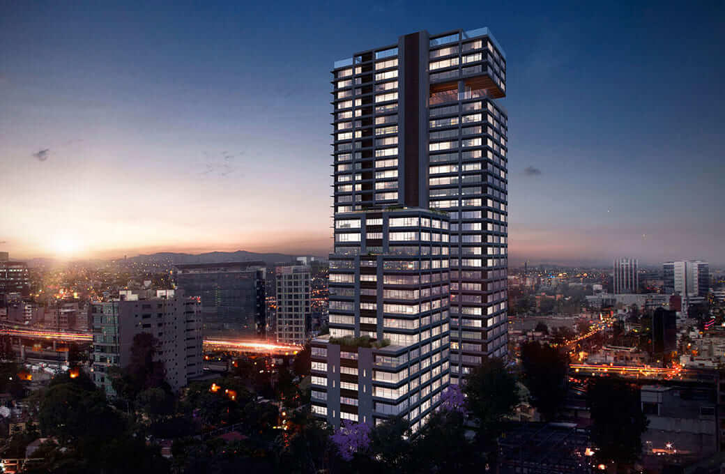 Apartment with balcony, common roof garden and laundry area, Miguel Hidalgo, Mexico City.