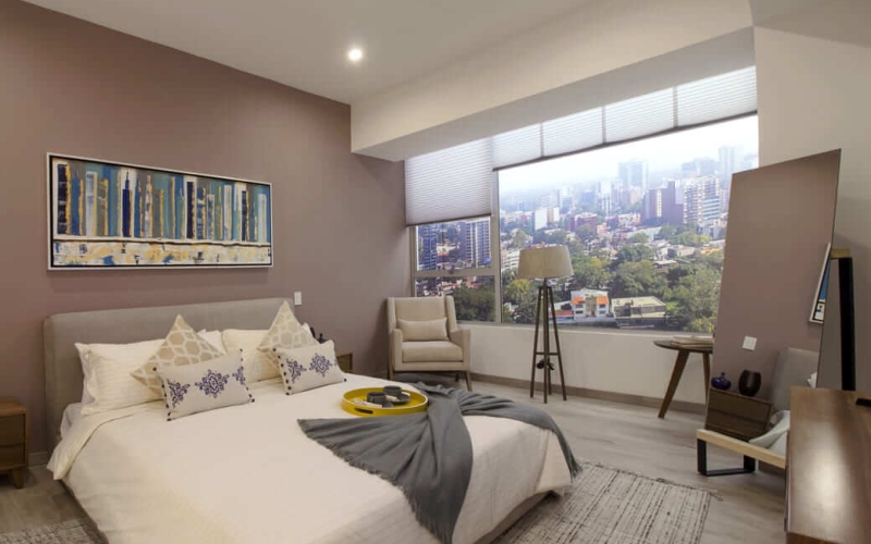 Double height condominium, heated pool, cafeteria, sky lounge, garden, pet friendly, pre-construction for sale San Angel Mexico City