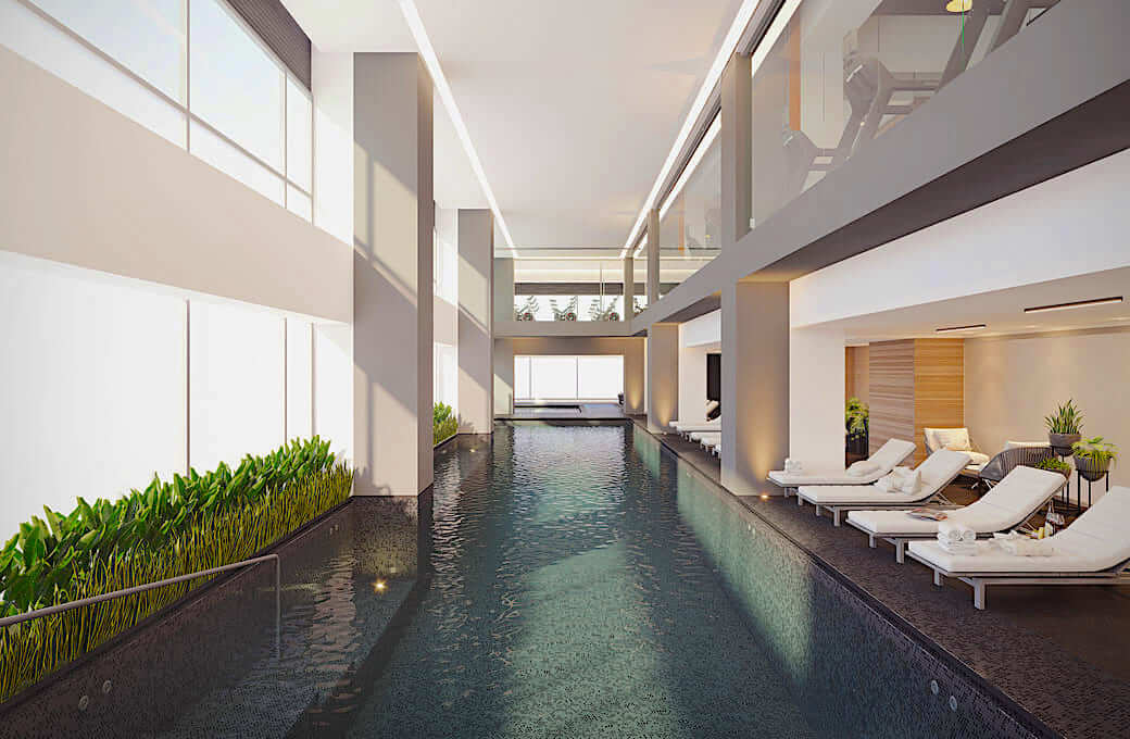 Apartment with cinema, pool, gym with spinning zone, golf course view, family room, service room with bathroom, amenities for the whole fami