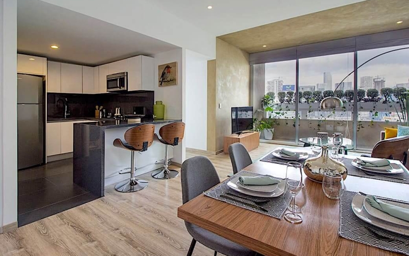 Condominium with 5 parking spaces, 11 m2 terrace, swimming lane, gym, playground, green areas, pre-construction, for sale in Santa Fe, Mexic