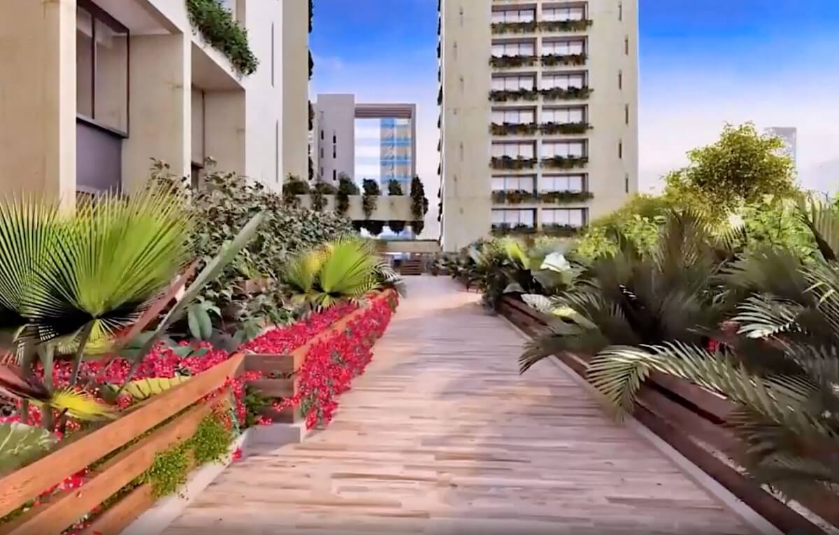 Penthouse with a semi-covered terrace of 37 m2, 4 parking spaces, swimming lane, gym, playground, green areas, pre-construction, for sale in