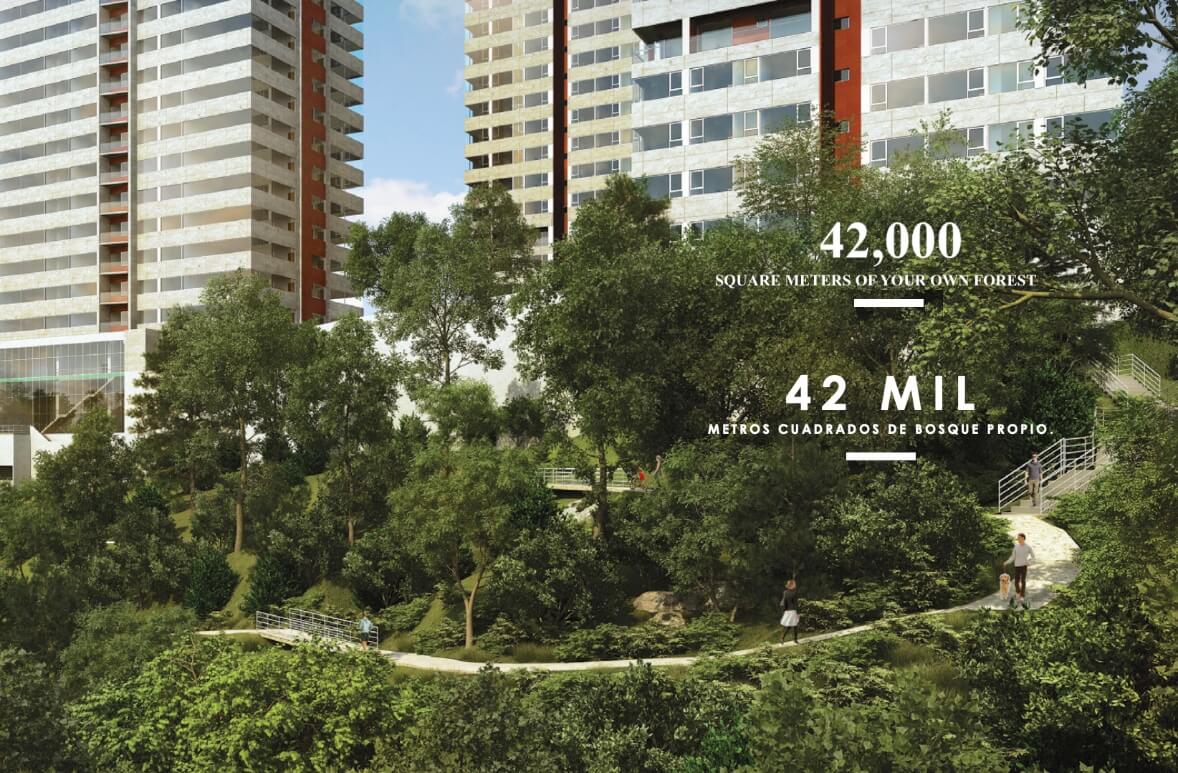 Departamento con terraza y jardin, 4 estacionamientos, alberca con carril de nado, gimnasio, area de juegos, areas verdes, en venta en Santa