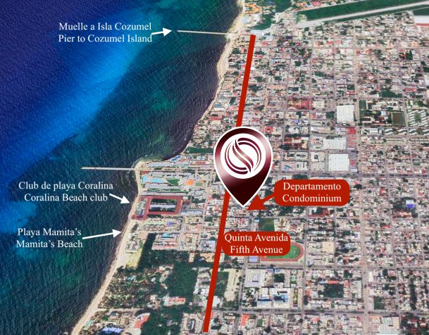 Refugio moderno en la playa en venta, Quinta Avenida, Playa del Carmen&nbsp;