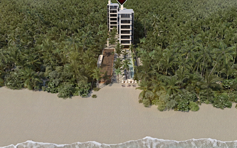 5 bedroom condo with beach access, pool, coworking, childrens playground, marble floor, pre-construction, for sale San Bruno, Telchac.