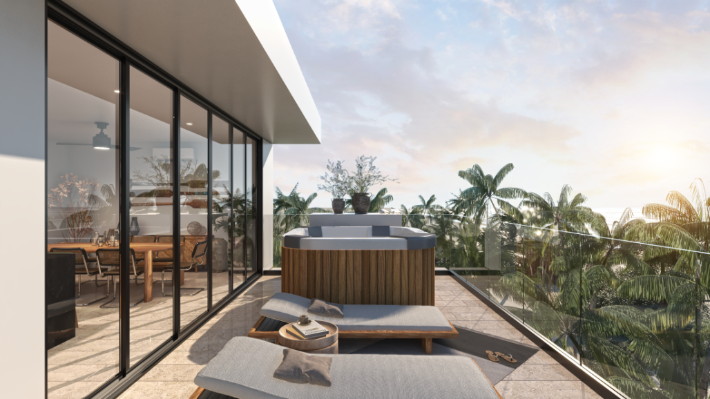 Condo with terrace, pool, service room, pre-sale, North Zone, M&eacute;rida.