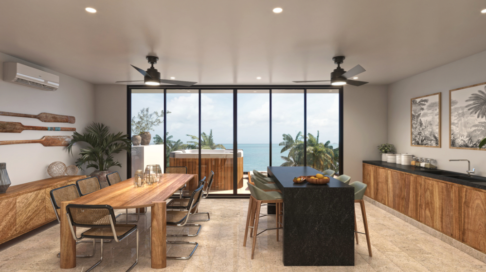 Penthouse con alberca privada, beach bar, en venta, San Benito, Yucat&aacute;n