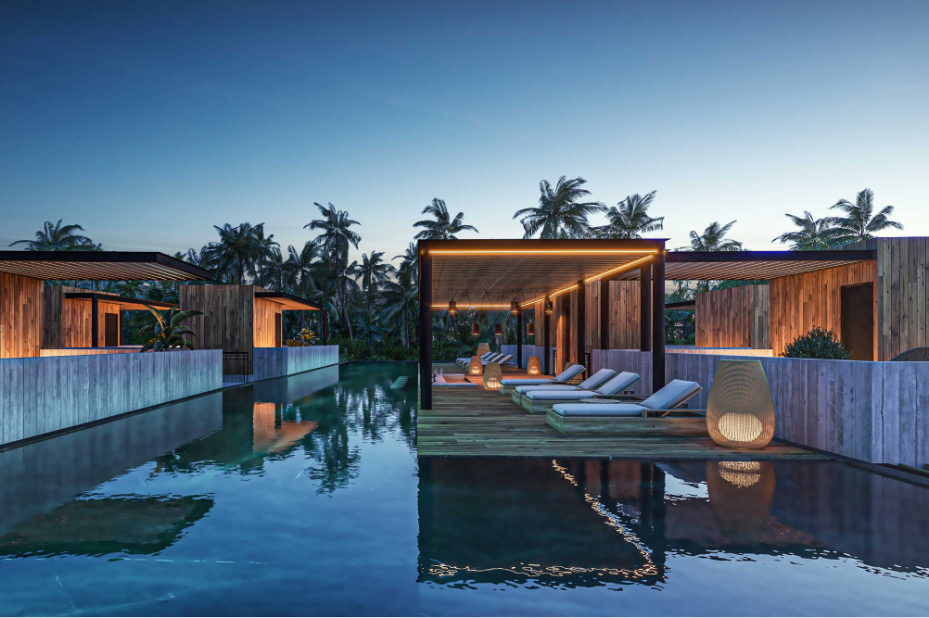 Penthouse 350 meters from the beach, ocean view pool, art gallery, unique design, roof garden with jacuzzi, for sale in Playa del Carmen.