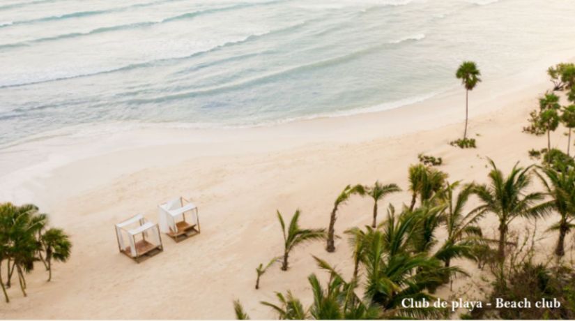 Condominio con swim up, entra a la alberca desde tu terraza, con club de playa, campo de golf, en venta, Corasol, Playa del Carmen, pre-cons